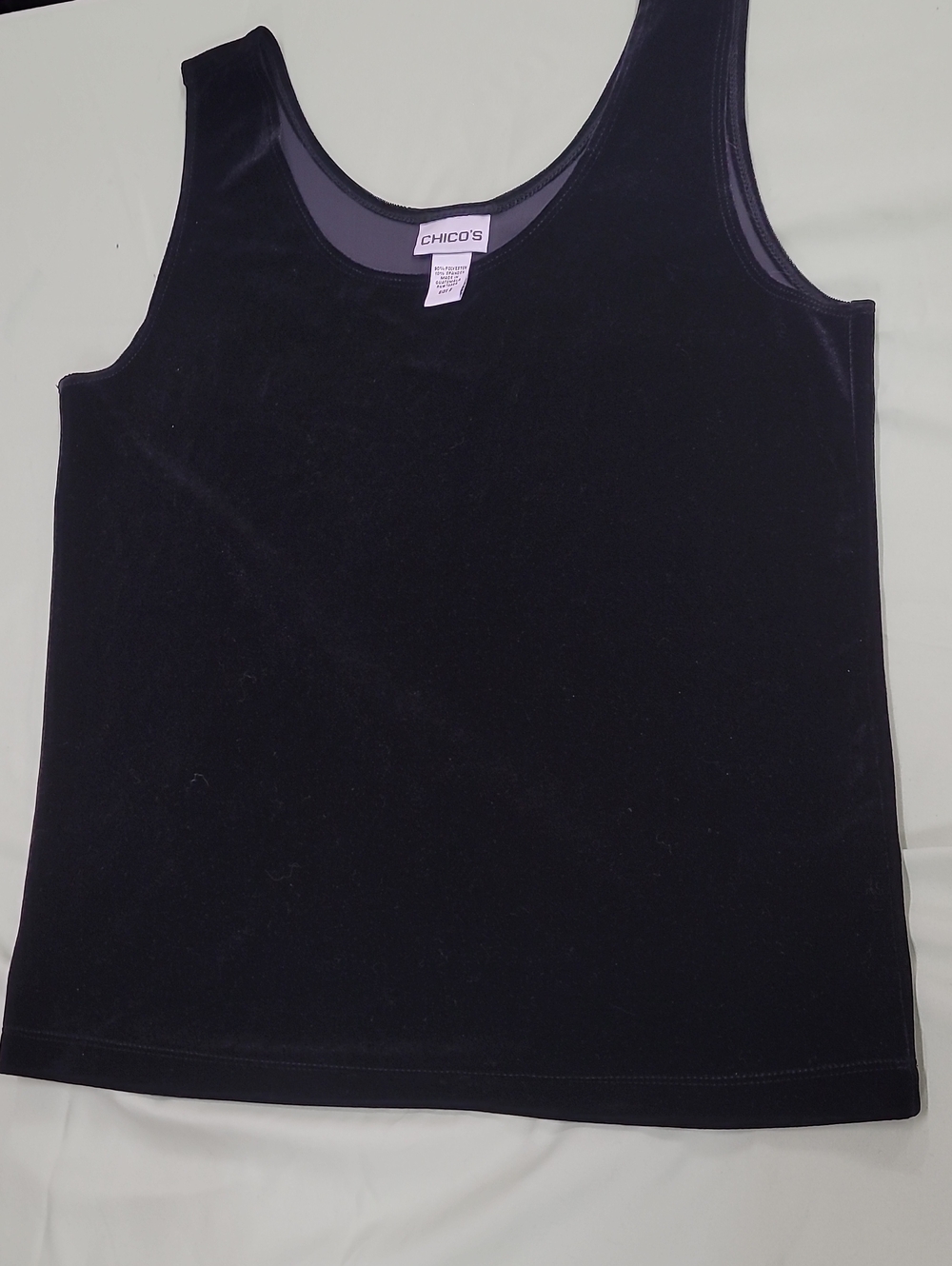 Chico's Black Velvet Tank Top - Scoop Neck